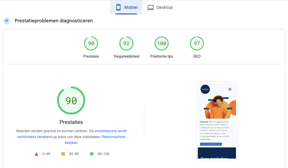 "Optimalisatie van laadsnelheid met Google PageSpeed Insights"
